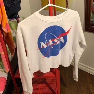 White NASA crop top